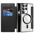 Θήκη με πτερύγιο για Samsung Galaxy S22 Ultra 5G, RFID Wallet MagSafe CamShield, μαύρη