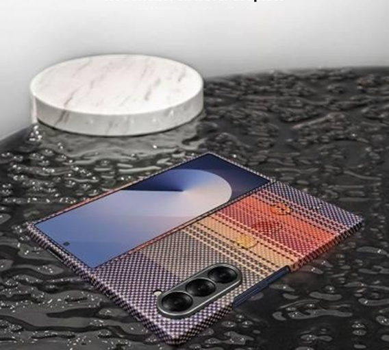 Θήκη για Samsung Galaxy Z Fold6 5G - μαγνητική ίνα αραμιδίου, πορτοκαλί