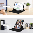Θήκη πληκτρολογίου για Samsung Galaxy Tab S10 Lite / S10 FE / S9 FE, Rotary 360° Leather, μαύρη