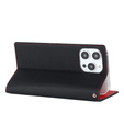 Θήκη με πτερύγιο για iPhone 14 Pro, Litchi Skin Grain, μαύρη