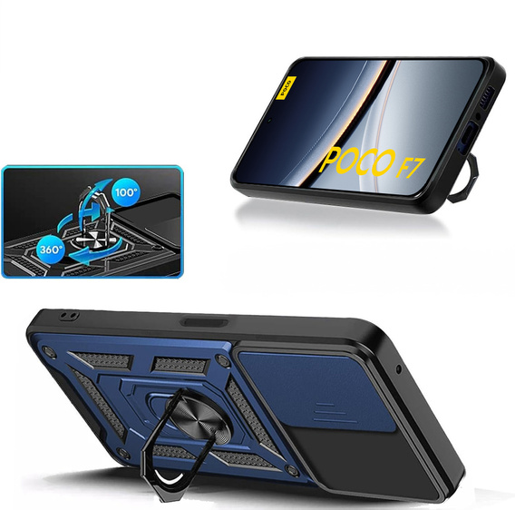 Θήκη για Xiaomi Poco F7, CamShield Slide, μπλε