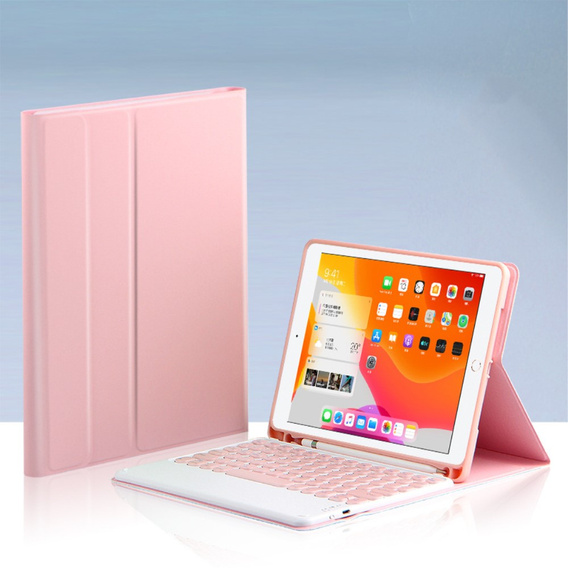 Θήκη + πληκτρολόγιο iPad Pro 11 2021 / 2018, iPad Air 10.9 4 2020 / 5 2022, Pen Slot, ροζ rose gold