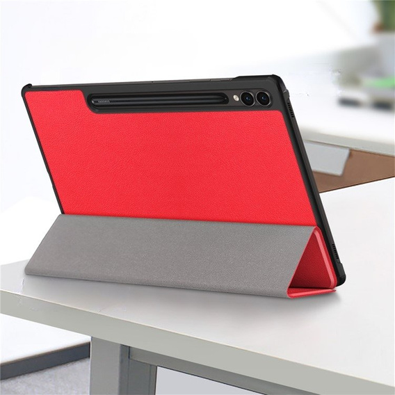 Θήκη για Samsung Galaxy Tab S9 Plus, Smartcase με χώρο για γραφίδα, κόκκινη