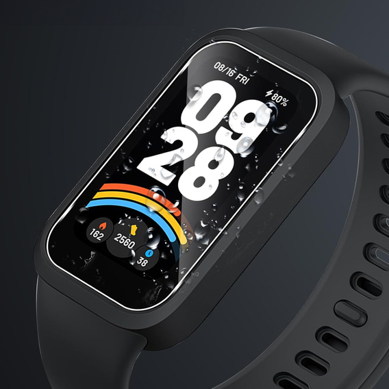 2x ERBORD μετριασμένο γυαλί για Xiaomi Smart Band 9 Active, με πλαίσιο τοποθέτησης