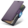 Θήκη για Samsung Galaxy S25 Edge, ERBORD Glossy Litchi, πορτοφόλι με πτερύγιο, μωβ