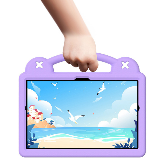 Παιδική θήκη για Samsung Tab A8 X200 / X205, Cute Patterns, με βάση, μωβ