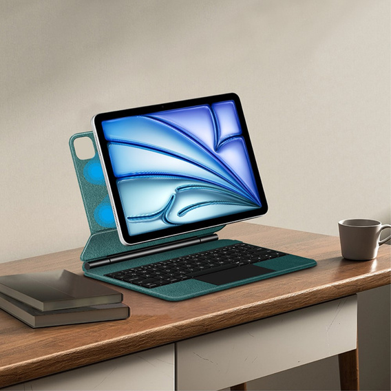 Θήκη πληκτρολογίου για iPad Air 11" 2024, Magnetic Keyboard Touchpad, πράσινη