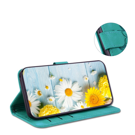 Θήκη με πτερύγιο για Oppo A60, Lily Flower, πράσινη