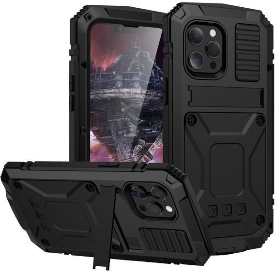Θωρακισμένη θήκη για iPhone 12 Pro Max, R-JUST, μαύρη