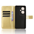 Θήκη με πτερύγιο για Oppo Reno 11F 5G, Crazy Horse Wallet, χρυσή
