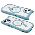 Θήκη για iPhone 13 / iPhone 14, για MagSafe, Cute Cat, μπλε + Γυαλί οθόνης