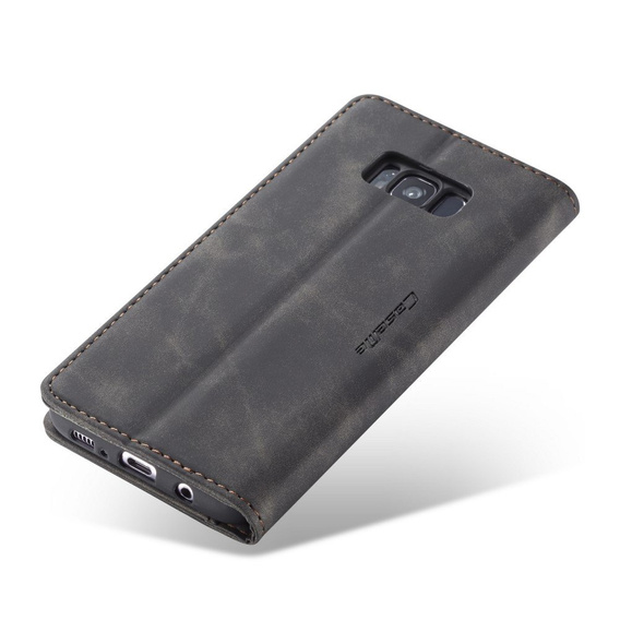 θήκη CASEME για Samsung Galaxy S8 Plus, Leather Wallet Case, μαύρη