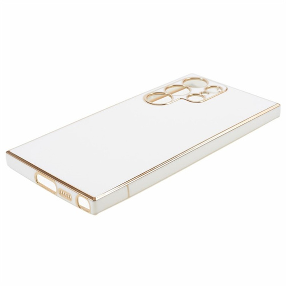 Θήκη για Samsung Galaxy S24 Ultra, Glamour CamShield, λευκή