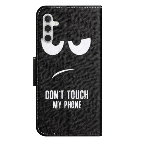 Θήκη με πτερύγιο για Samsung Galaxy M15 5G, Wallet, Don't Touch My Phone μαύρη