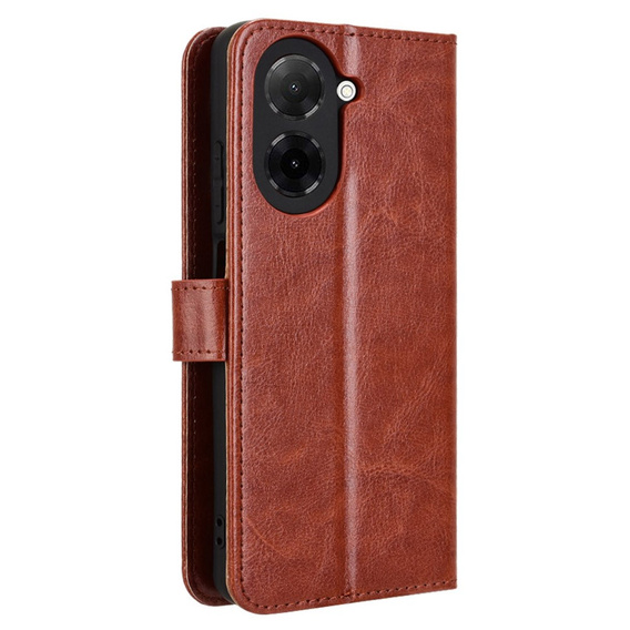 Θήκη με πτερύγιο για Xiaomi Redmi A5, Crazy Horse Wallet, καφέ