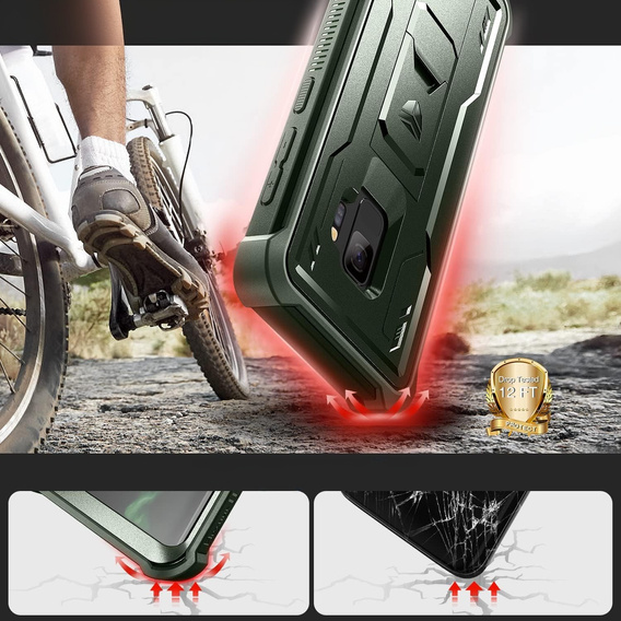 Θωρακισμένη θήκη για Samsung Galaxy S9, Dexnor Full Body, πράσινη