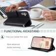 θήκη πτερύγιο για Samsung Galaxy S25 FE, Rhombus Crossbody Leather, μαύρη