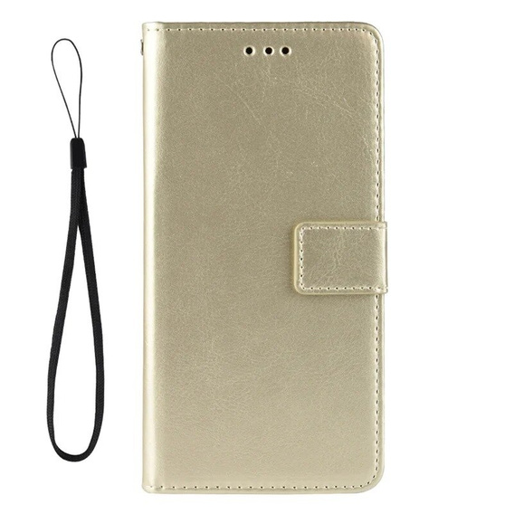 Θήκη με πτερύγιο για Oppo A60, Crazy Horse Wallet, χρυσή