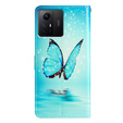 Θήκη με πτερύγιο για Xiaomi Redmi Note 12S, Wallet, butterfly, μπλε
