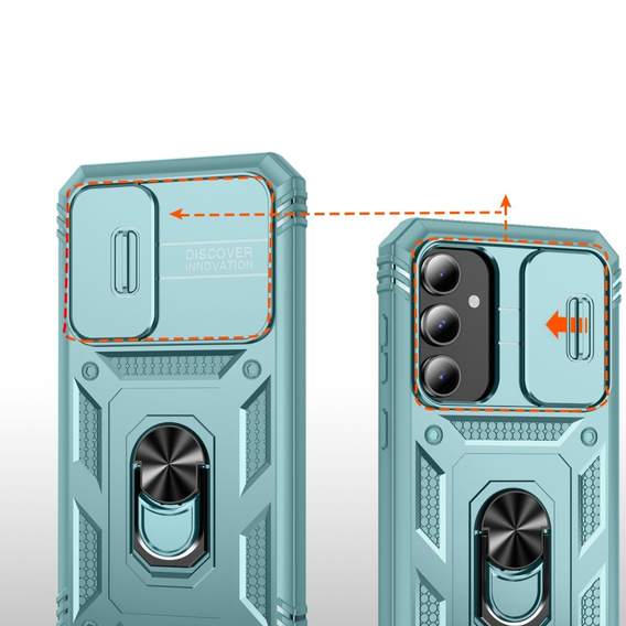 Θήκη για Samsung Galaxy S23 FE, CamShield Slide, πράσινη