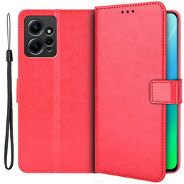 Θήκη με πτερύγιο για Xiaomi Redmi Note 12 4G, Crazy Horse Wallet, κόκκινη
