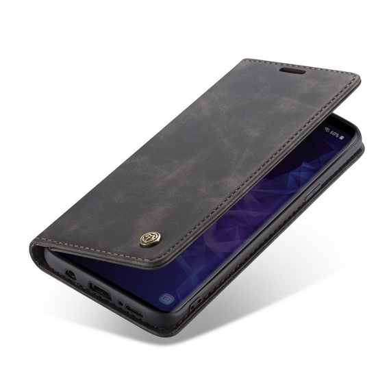 θήκη CASEME για Samsung Galaxy S9 Plus, Leather Wallet Case, μαύρη