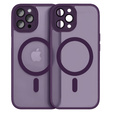 Θήκη για iPhone 16 Pro Max, για MagSafe, ERBORD Μatt Case, σκούρο μωβ + Γυαλί οθόνης