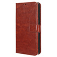 Θήκη με πτερύγιο για Oppo Reno 12FS / 12F, Crazy Horse Wallet, καφέ