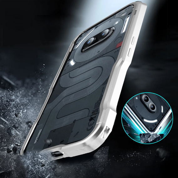 Θήκη LUPHIE για Nothing Phone 2a / 2a Plus, Armor Bumper, ασημένια