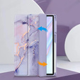 Θήκη για Samsung Galaxy Tab S10 FE+ Plus, Smartcase Hybrid, με χώρο για γραφίδα, Marble μωβ