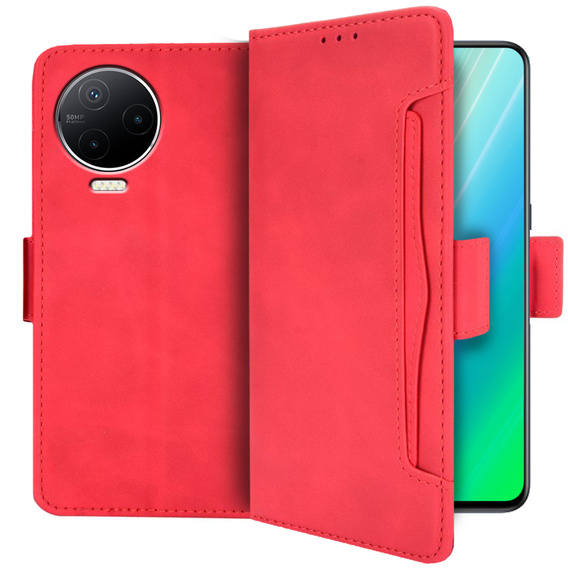Θήκη με πτερύγιο για Infinix Note 12 2023, Card Slot, κόκκινη