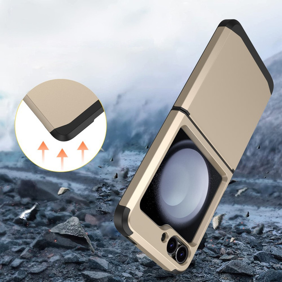 Θωρακισμένη θήκη για Samsung Galaxy Z Flip7 FE / Z Flip6, Armor Shockproof, χρυσή