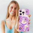 Μαγνητική θήκη με floral laser σχέδιο για iPhone 16 Pro
