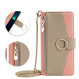 θήκη Wallet Zipper Pocket flip για το Samsung Galaxy A56 5G, Wallet Zipper Pocket, με καθρέφτη, ροζ