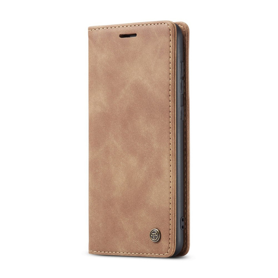 θήκη CASEME για Samsung Galaxy S21 FE, Leather Wallet Case, καφέ