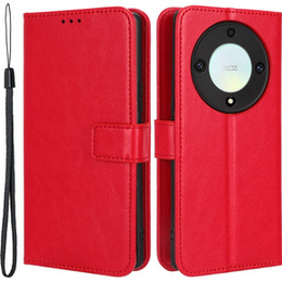 Θήκη με πτερύγιο για Honor Magic 5 Lite, Crazy Horse Wallet, κόκκινη