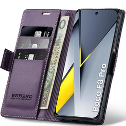 Θήκη με καπάκι ERBORD Glossy Litchi για Xiaomi Poco F8 Pro