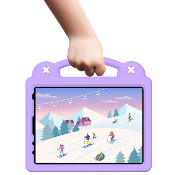 Παιδική θήκη για iPad Air 10.9" 2022/2020 (5/4 gen.) / Pro 11" 2022/2021/2020 (4/3/2 gen.), Cute Patterns, με βάση, μωβ