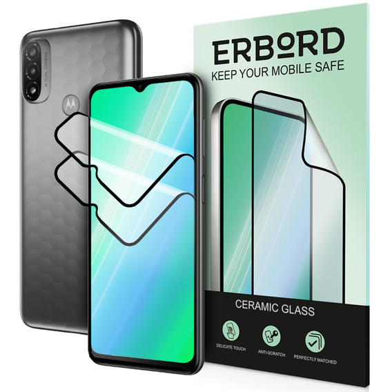 2x Κεραμικό υβριδικό γυαλί ERBORD για Motorola Moto E20/E30/E40