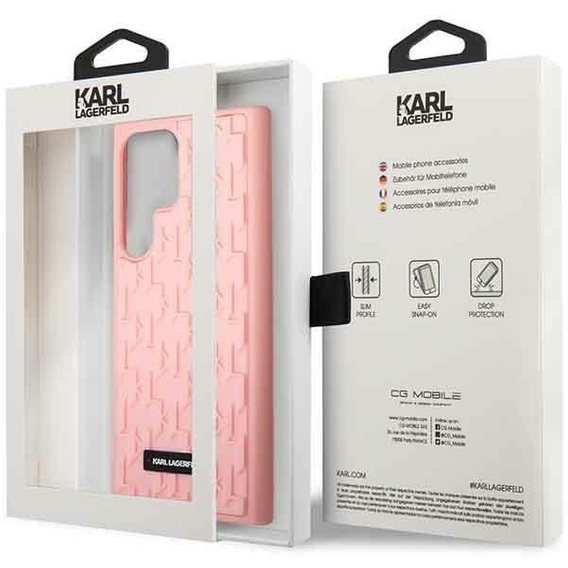 Karl Lagerfeld Θήκη για Samsung Galaxy S23 Ultra, Saffiano Mono Metal, ροζ