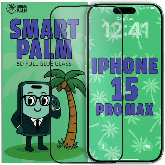 5D Full Glue Smart Palm σκληρυμένο γυαλί για iPhone 15 Pro Max