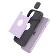 Θήκη ERBORD MagSafe Cam Slider, μοβ + γυαλί για την οθόνη για iPhone 13 / iPhone 14
