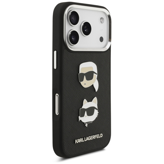 Θήκη Karl Lagerfeld Grained Karl & Choupette Heads Pins & Logo για iPhone 17 Pro