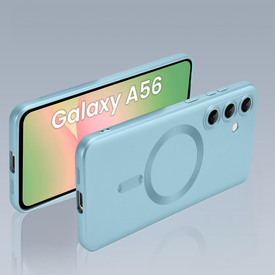 Θήκη για Samsung Galaxy A56, ColorMag, για MagSafe, μπλε + γυαλί 9H, μετριασμένο