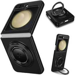 Θήκη GKK για Galaxy Z Flip 5 5G, Γωνίες Dropproof MagSafe, διαφανές / μωβ