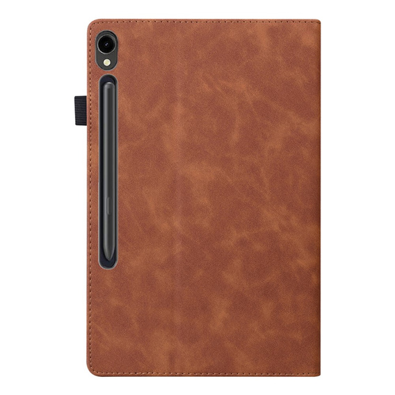 θήκη για Samsung Galaxy Tab S10 FE+ Plus, Classic, με υποδοχή γραφίδας, καφέ
