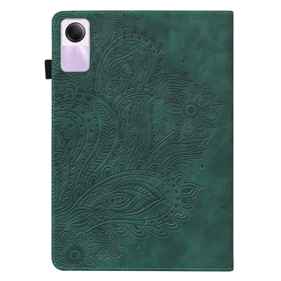 θήκη με πτερύγιο για Xiaomi Redmi Pad SE 11", flower, πράσινη