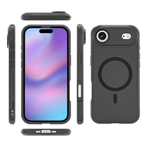 Θήκη MagForce για iPhone Air, για MagSafe, θωρακισμένη, μαύρο