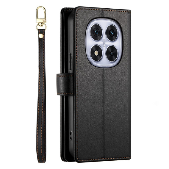 Θήκη με πτερύγιο για Xiaomi Redmi Note 14 Pro 5G / Poco X7 5G, Wallet Zipper Pocket, μαύρη