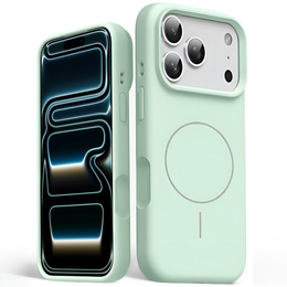 Θήκη σιλικόνης για iPhone 17 Pro, για MagSafe, αντικραδασμική, πράσινη